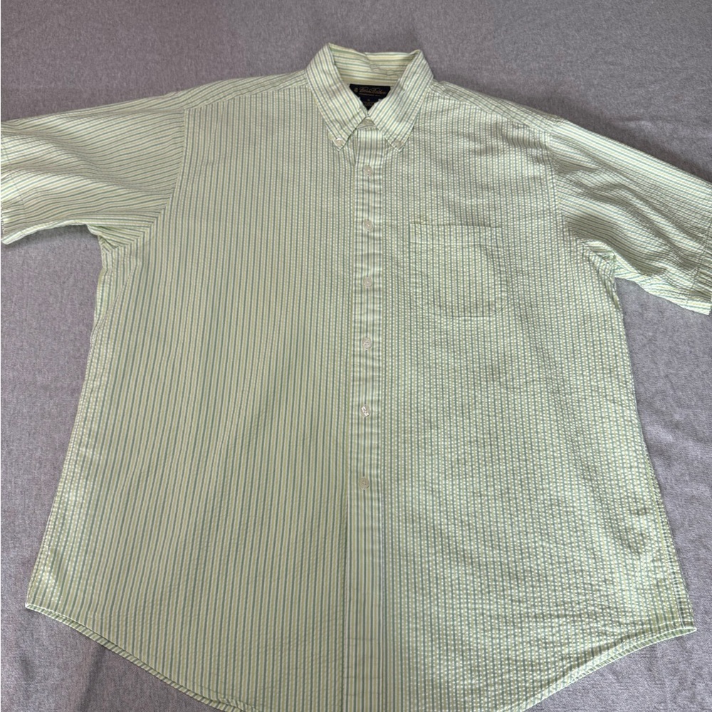 Brooks Brothers Green Casual Seersucker Button Down Shirt